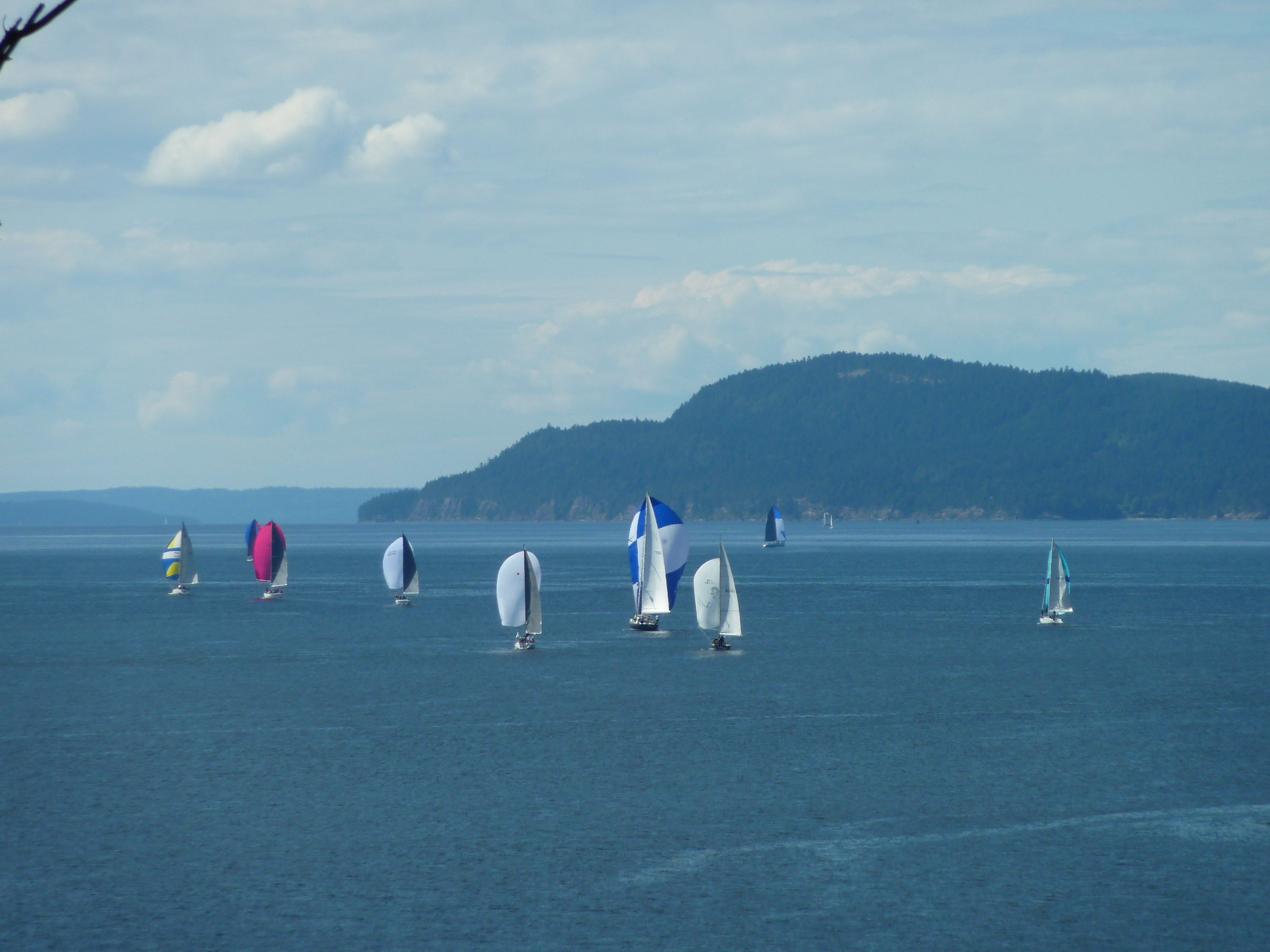 Prevost House View of Sailboat Raceers Southern Gulf Islands Real